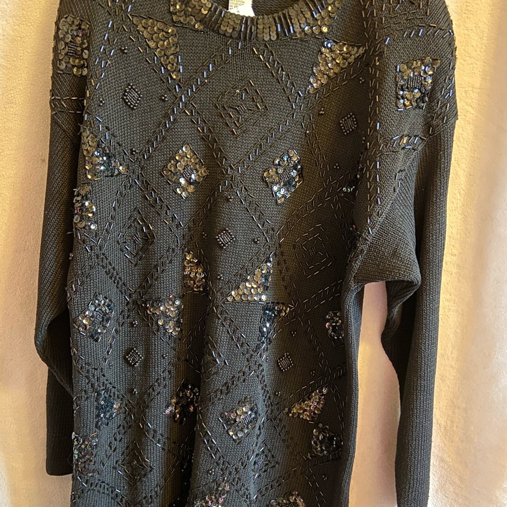 Marshall Rousso Women’s L Sequined Black